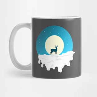 silhouette of a deer in winter Mug